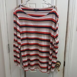 J. Crew Multicolor Striped Long Sleeve Top Size Xl